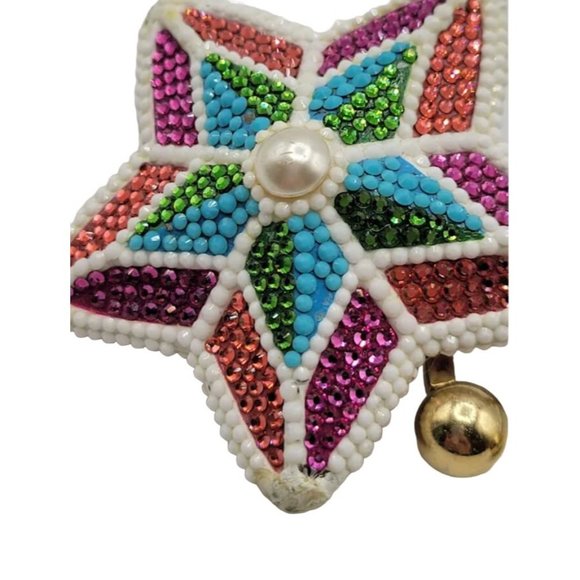 Vintage Judith Leiber Rare Jewel Encrusted Star Key Chain (A2641) - Picture 10 of 12